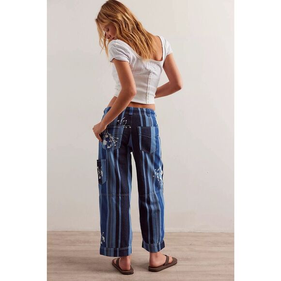 New Free People We The Free Cove Crop Pull-On Jeans Size XS - Picture 2 of 10